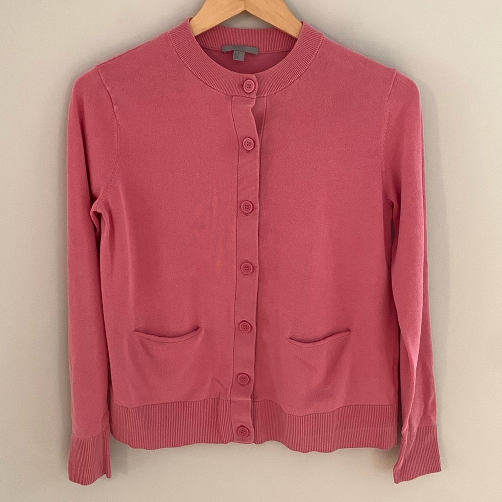 COS Button Front Cotton Cardigan Sweater Pink Size XS